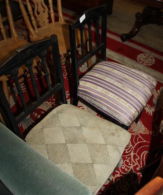 Pair of ebonised chairs(-)